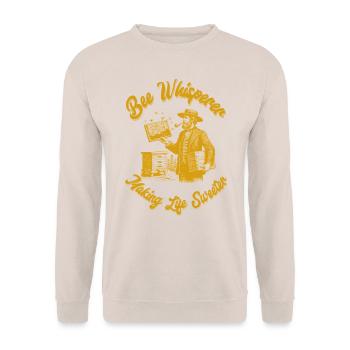 Bee Whisperer Beekeeper Beekeeper Shirt - Unisex Sweatshirt - sand - Front - Alina (178cm) & Michal (187cm)