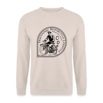 Traditional Motorcycle Lifestyle - Unisex Sweatshirt - sand - Front - Alina (178cm) & Michal (187cm)