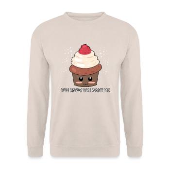 You Know You Want Me - Unisex Pullover - Sand - Vorne - Alina (178cm) & Michal (187cm)