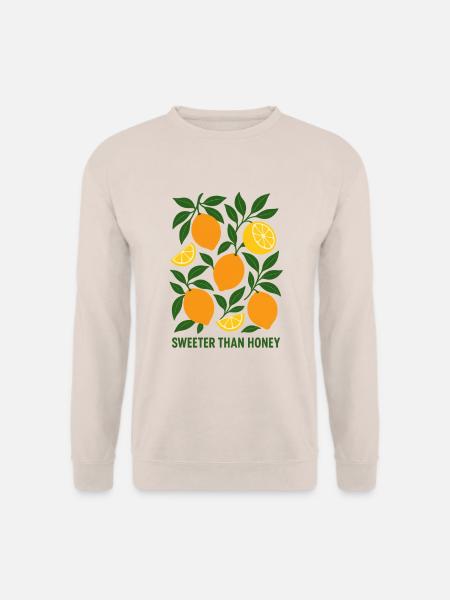 Vintage Zitrone, sommerlich, bunt süßer als Honig - Unisex Pullover - Sand