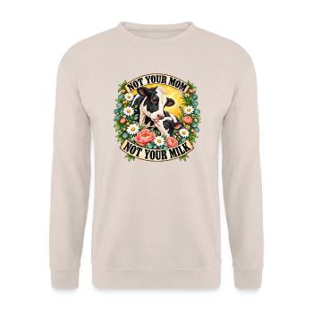 Not Your Mom Not Your Milk  - Unisex Pullover - Sand - Vorne - Alina (178cm) & Michal (187cm)