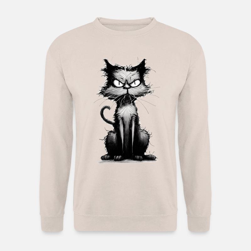 funny silly cat - Unisex Pullover - Sand