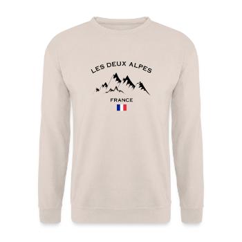 Station de ski des Deux Alpes Ski Alpes françaises - Sweat-shirt Unisexe - sable - Devant - Alina (178cm) & Michal (187cm)
