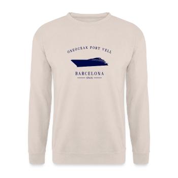 OneOcean Port Vell Marina Barcelone Yacht Club - Sweat-shirt Unisexe - sable - Devant - Alina (178cm) & Michal (187cm)