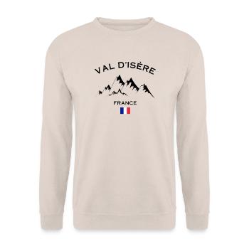 Skigebiet Val D'Isère Französische Alpen Souvenir - Unisex Pullover - Sand - Vorne - Alina (178cm) & Michal (187cm)