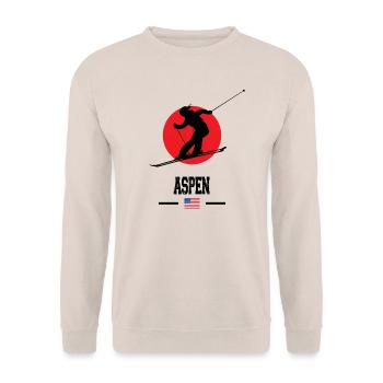 Aspen Snowmass Colorado Station de ski Montagnes - Sweat-shirt Unisexe - sable - Devant - Alina (178cm) & Michal (187cm)