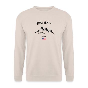 Big Sky Colorado Ski Resort Berge Souvenir - Unisex Pullover - Sand - Vorne - Alina (178cm) & Michal (187cm)