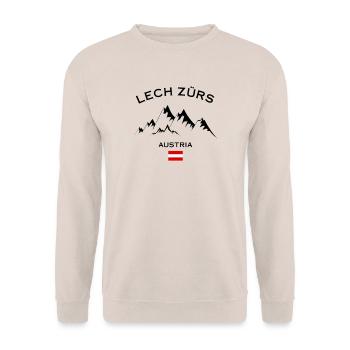 Skigebiet Lech Zürs Österreichische Alpen Souvenir - Unisex Pullover - Sand - Vorne - Alina (178cm) & Michal (187cm)