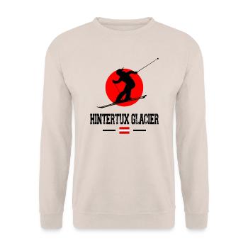 Skigebiet Hintertuxer Gletscher Österreichische Alpen - Unisex Pullover - Sand - Vorne - Alina (178cm) & Michal (187cm)