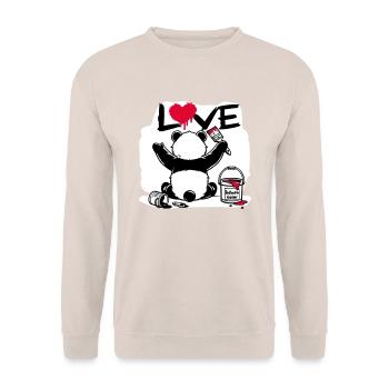 Panda Loveur - Liebesmaler - Unisex Pullover - Sand - Vorne - Alina (178cm) & Michal (187cm)