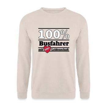 Busfahrer Bus Omnibus Kraftfahrer 100% 200% (25) - Unisex Pullover - Sand - Vorne - Alina (178cm) & Michal (187cm)