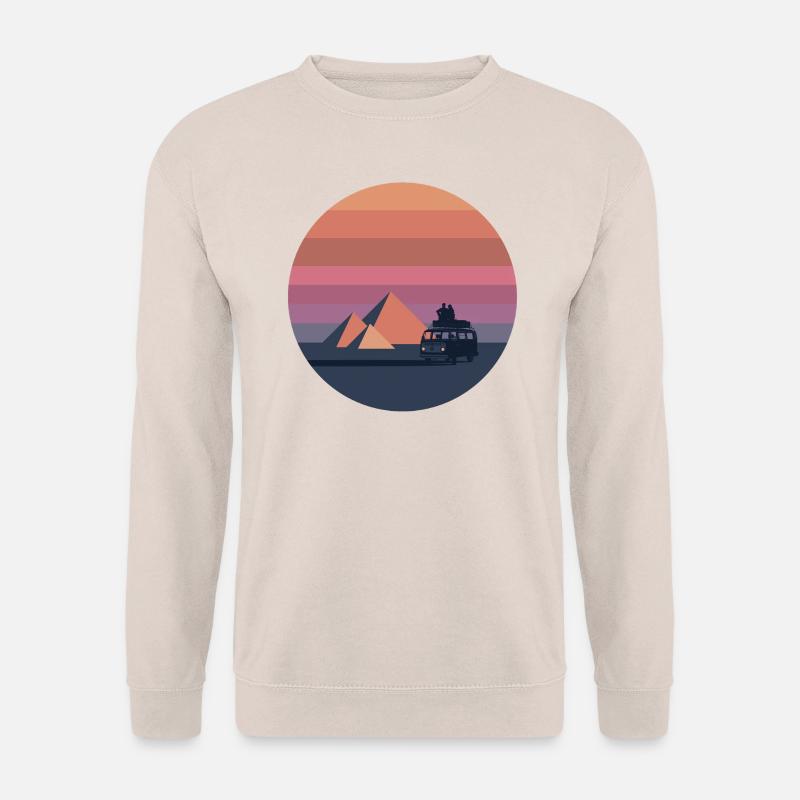 Volkswagen VW T2a Camper Mit Pyramiden - Unisex Pullover - Sand