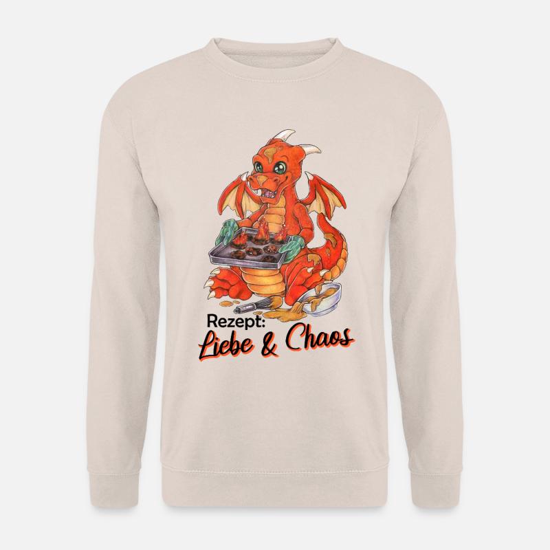 Witziger Drache Plätzchen Backen Weihnachten - Unisex Pullover - Sand