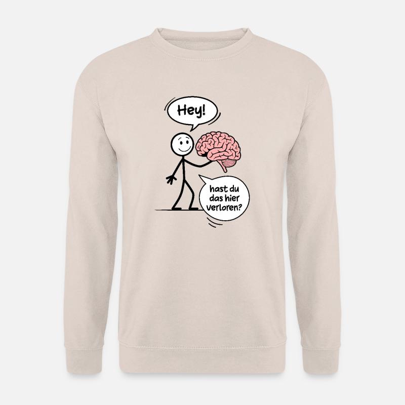 Lustiges Strichmännchen mit verlorenem Gehirn - Unisex Pullover - Sand