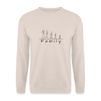 Stick figure family - Unisex Sweatshirt - sand - Front - Alina (178cm) & Michal (187cm)