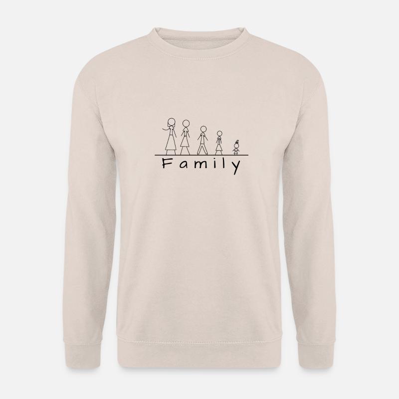 Strichmännchenfamilie - Unisex Pullover - Sand