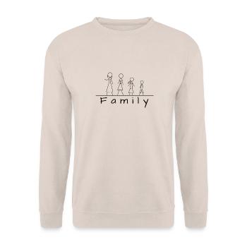 Famille de figurines en bâton - Sweat-shirt Unisexe - sable - Devant - Alina (178cm) & Michal (187cm)