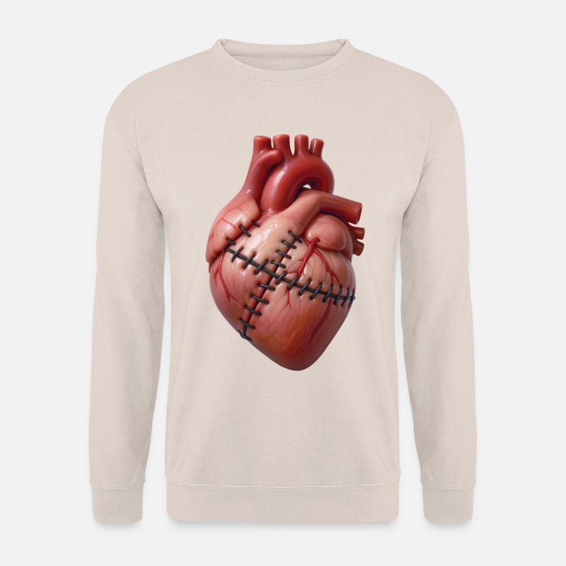 GEBROCHENES HERZ #1 – Frieden & Liebe - Unisex Pullover - Sand
