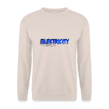 Electricity Electricity Electric Blue Glow - Unisex Sweatshirt - sand - Front - Alina (178cm) & Michal (187cm)