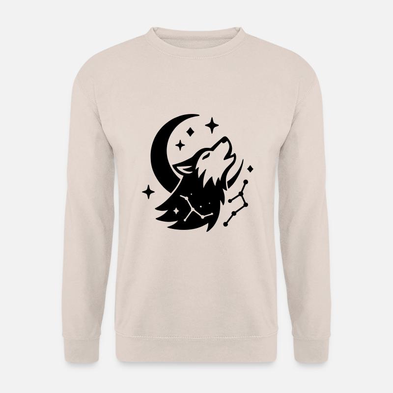 Loup de lune avec constellation - Sweat-shirt Unisexe - sable