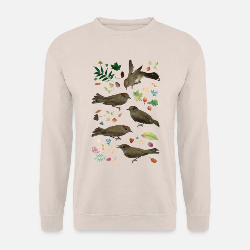 Mönchsgrasmücke mit Herbstlaub - Unisex Pullover - Sand