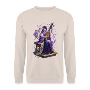 Saiten Zauberin – Traditionelle Japanische Musik - Unisex Pullover - Sand - Vorne - Alina (178cm) & Michal (187cm)