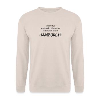Nirgendwo strahlt der Himmel so schoen wie in - Unisex Pullover - Sand - Vorne - Alina (178cm) & Michal (187cm)