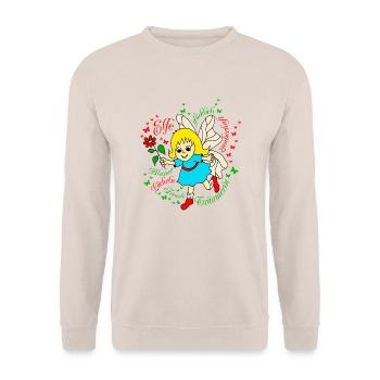 Elfe Traeumer in Rot - Unisex Pullover - Sand - Vorne - Alina (178cm) & Michal (187cm)