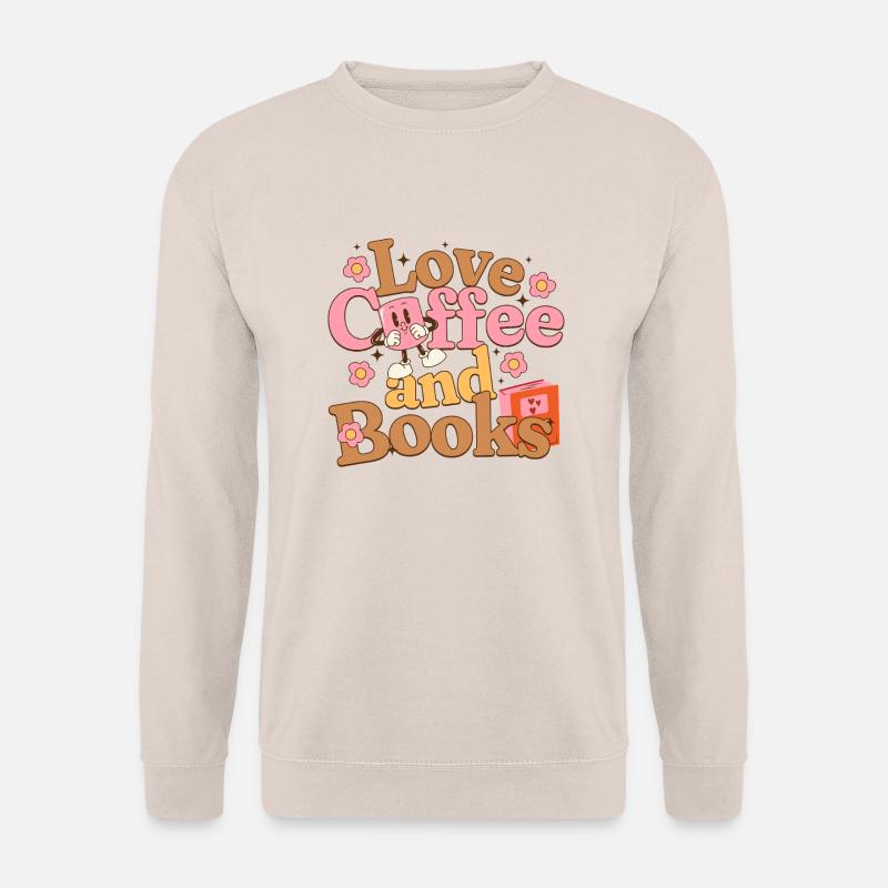 Liebe Kaffee und Bücher - Unisex Pullover - Sand