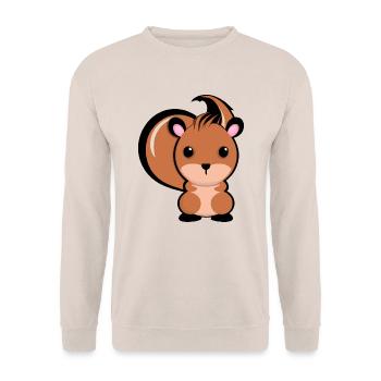 Süßes Eichhörnchen - Unisex Pullover - Sand - Vorne - Alina (178cm) & Michal (187cm)