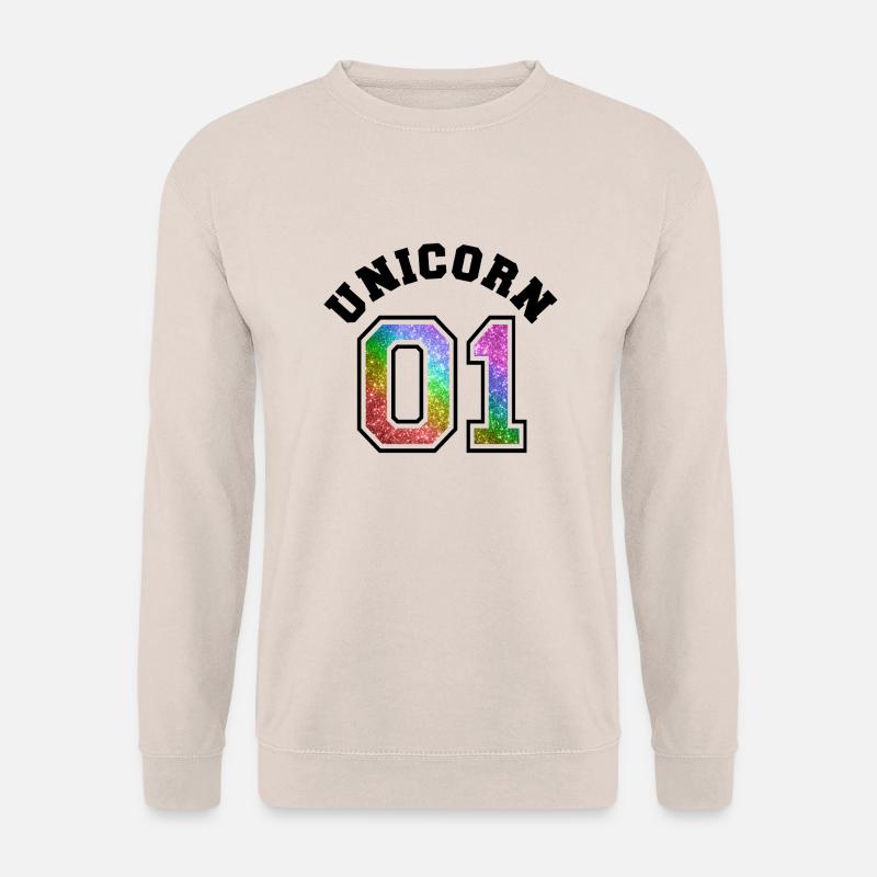 Unicorn 01 Rainbow Glitter - Unisex Pullover - Sand