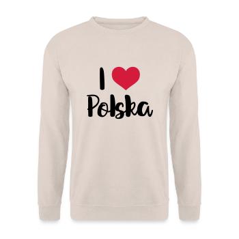 I love Polska - Sweat-shirt Unisexe - sable - Devant - Alina (178cm) & Michal (187cm)