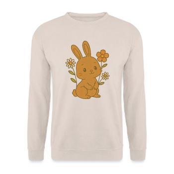 Bunny Bunny Printemps Fleurs Été Jardin de Pâques - Sweat-shirt Unisexe - sable - Devant - Alina (178cm) & Michal (187cm)