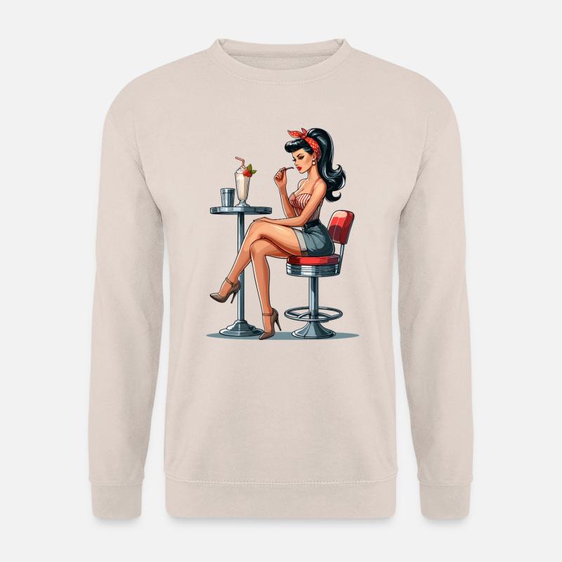 Milchshake Rockabilly Pin Up Geschenk - Unisex Pullover - Sand