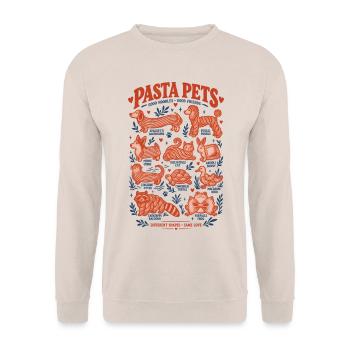 Pasta Pets Lustige Nudeltiere Hunde Katzen Humor - Unisex Pullover - Sand - Vorne - Alina (178cm) & Michal (187cm)