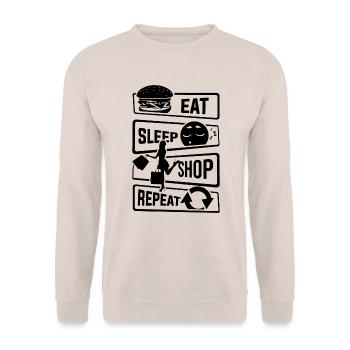 Mangez Sleep Shop Repeat - Achat de chaussures d'affaires - Sweat-shirt Unisexe - sable - Devant - Alina (178cm) & Michal (187cm)