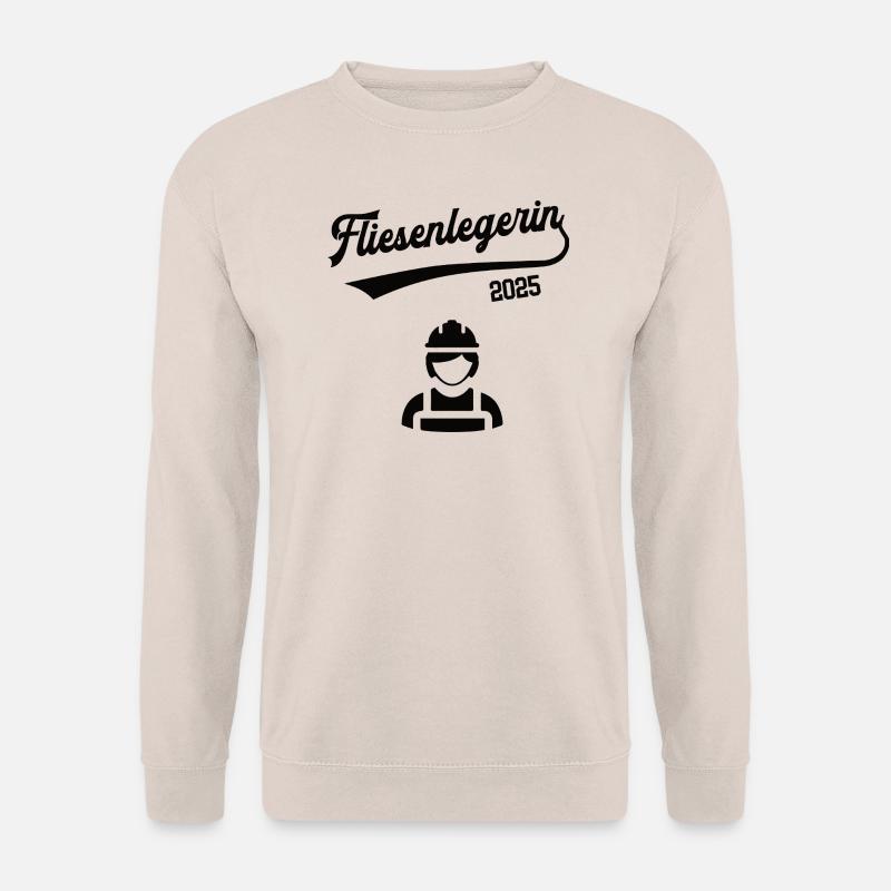 Fliesenlegerin 2025 Beruf Fliesenleger Bodenleger - Unisex Pullover - Sand