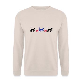 Big cat and small cat - Sweat-shirt Unisexe - sable - Devant - Alina (178cm) & Michal (187cm)