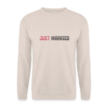 Just Married Text Logo Design - Unisex Sweatshirt - sand - Front - Alina (178cm) & Michal (187cm)