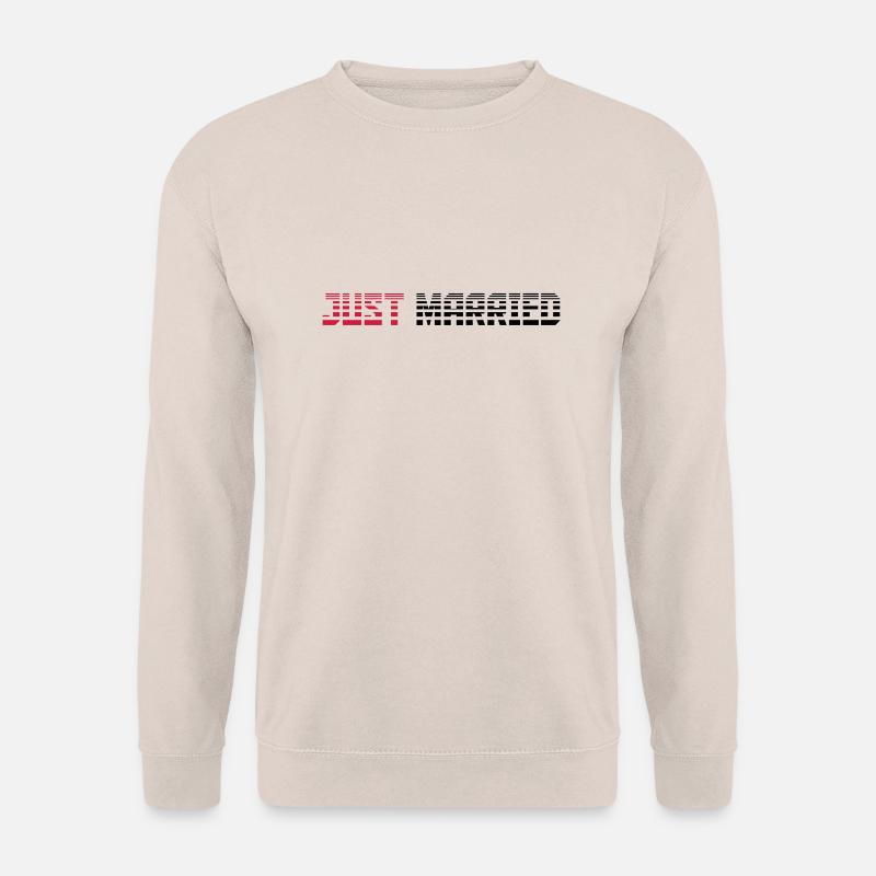 Just Married Text Logo Design - Unisex Pullover - Sand