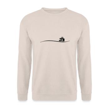 Wohnmobil Fahrrad - Unisex Pullover - Sand - Vorne - Alina (178cm) & Michal (187cm)