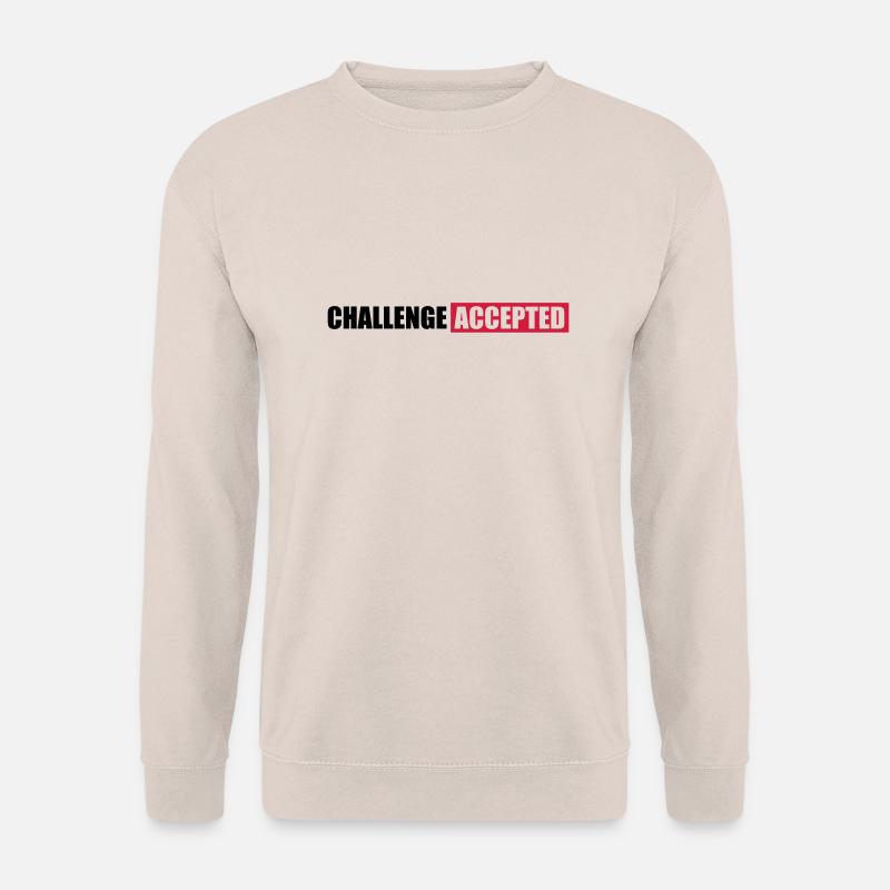 Challenge Accepted Text Design - Unisex Sweatshirt - sand