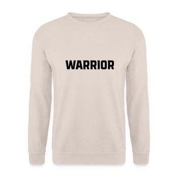 Warrior Krieger Typo - Unisex Pullover - Sand - Vorne - Alina (178cm) & Michal (187cm)