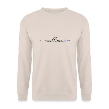 William Name Calligraphie Police - Sweat-shirt Unisexe - sable - Devant - Alina (178cm) & Michal (187cm)