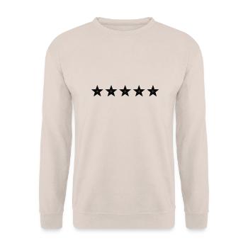 5 Sterne, 3d, 1fb - Unisex Pullover - Sand - Vorne - Alina (178cm) & Michal (187cm)