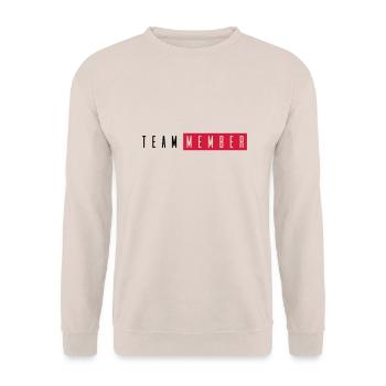 team member - Unisex Sweatshirt - sand - Front - Alina (178cm) & Michal (187cm)