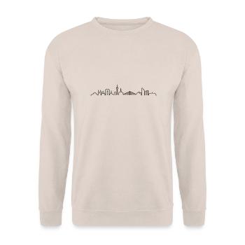 Skyline Düsseldorf - Unisex Pullover - Sand - Vorne - Alina (178cm) & Michal (187cm)