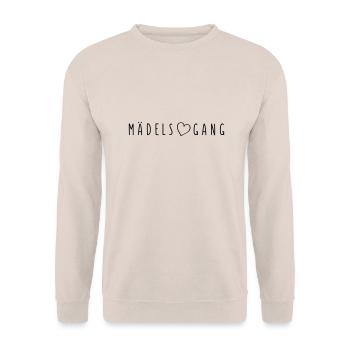 maedels gang herz design - Unisex Pullover - Sand - Vorne - Alina (178cm) & Michal (187cm)