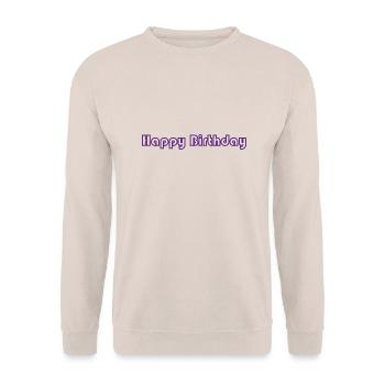 ALLES GUTE ZUM GEBURTSTAG. ALLES GUTE ZUM GEBURTSTAG. JAHRESTAG. - Unisex Pullover - Sand - Vorne - Alina (178cm) & Michal (187cm)