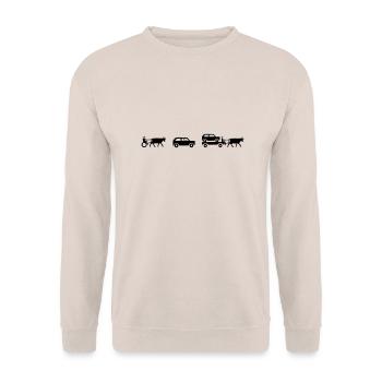 evolution of mobility - Unisex Sweatshirt - sand - Front - Alina (178cm) & Michal (187cm)